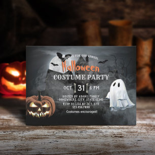 Invitation Soirée Costume Halloween Spooktacular