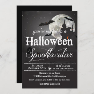 Invitation Soirée Costume Halloween Spooktacular