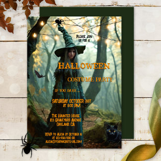 Invitation Soirée costumée de sorcière