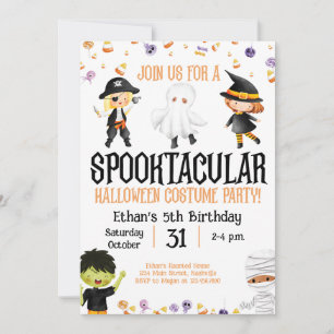 Invitation Soirée costumée d'Halloween Anniversaire de la fêt