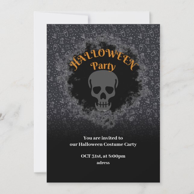 Invitation Soirée costumée d'Halloween pour amis (Devant)