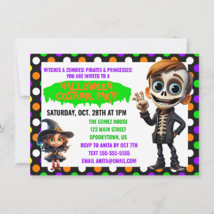 Invitation Soirée costumée d'Halloween pour enfants