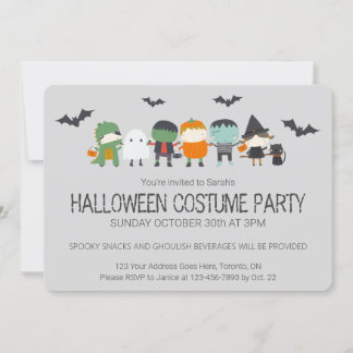 Invitation Soirée costumée d'Halloween pour les enfants migno