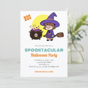 Invitation Soirée costumée Éffrayante Halloween pour enfants 