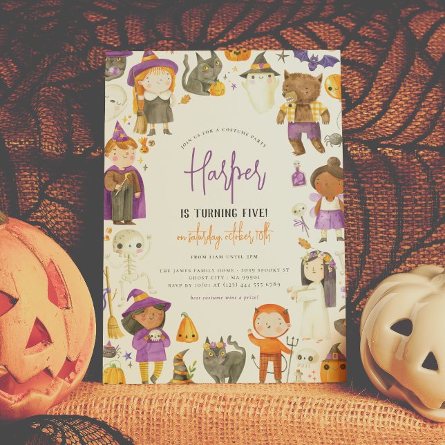 Invitation Soirée costumée Fille Halloween fête d'anniversair (Créateur téléchargé)