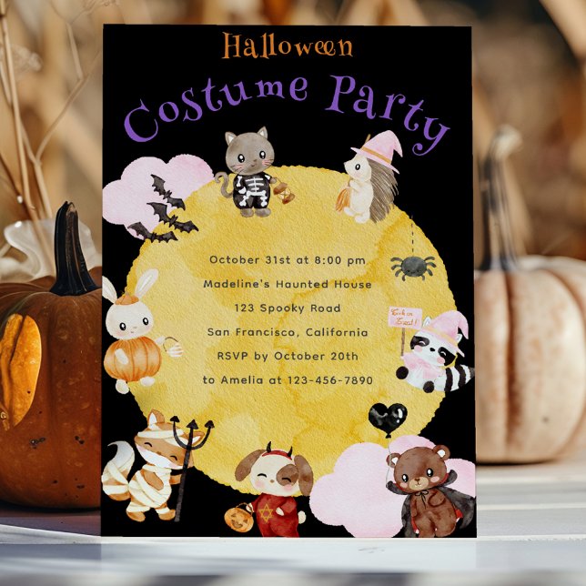 Invitation Soirée costumée pour enfants d'Halloween (Créateur téléchargé)