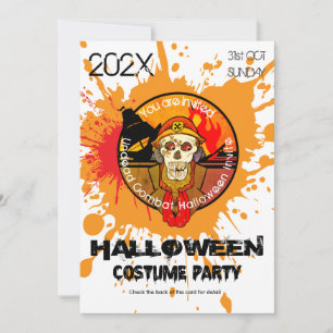 Invitation Soirée costumée Zombie Soldat Halloween