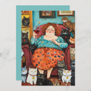 Invitation Soirée cosy avec dame sans chats