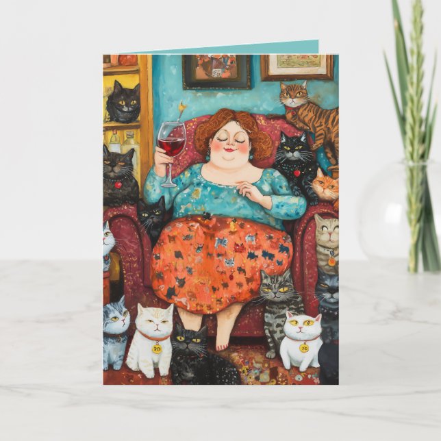 Invitation Soirée cosy avec dame sans chats (Devant)