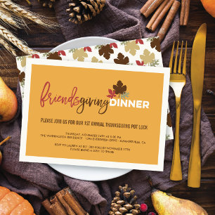 Invitation Soirée d'Action d'Ami Chance de Pot Thanksgiving