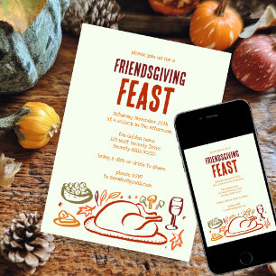 Invitation Soirée d'Action de grâces Whimsgiving Friendsgivin