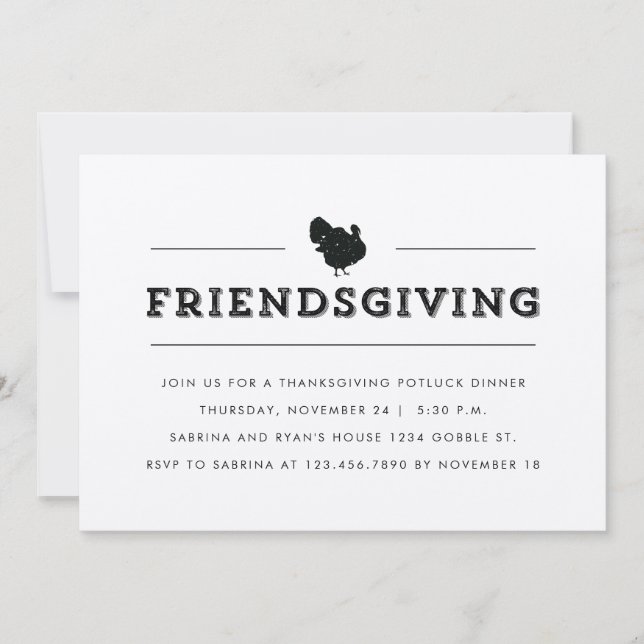 Invitation Soirée d'Amabilité simple (Devant)