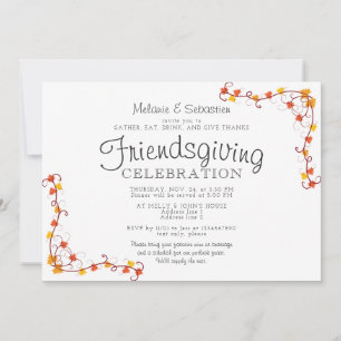 Invitation Soirée d'Ami-Soirée Potluck Fête Thanksgiving Dîne