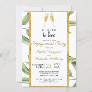 Invitation Soirée d'amour Champagne Green
