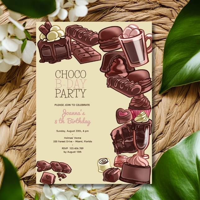 Invitation Soirée d'anniversaire au chocolat (Créateur téléchargé)