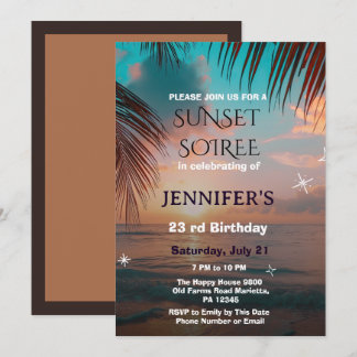 Invitation | Soirée d'anniversaire au coucher de soleil sur l