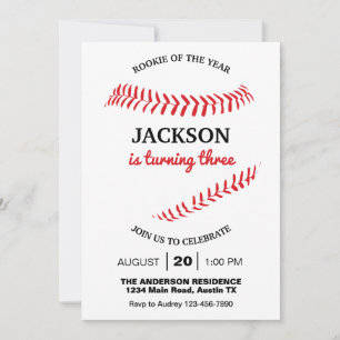 Invitation Soirée d'anniversaire de baseball