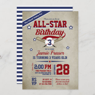 Invitation Soirée d'anniversaire de baseball