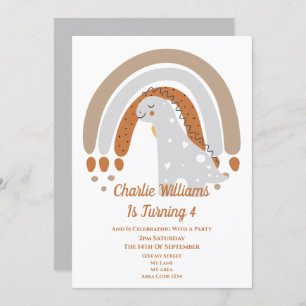 Invitation Soirée d'anniversaire de Cute Dinosaur