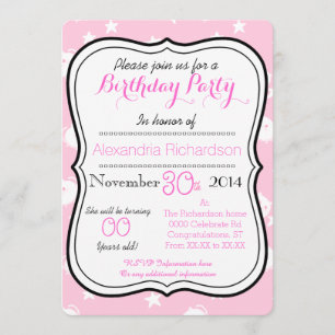 Invitation Soirée d'anniversaire de Cute Kawaii