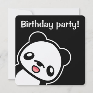 Invitation Soirée d'anniversaire de Cute Panda