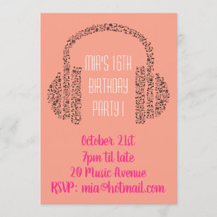 Invitation Soirée d'anniversaire de DJ cool funky