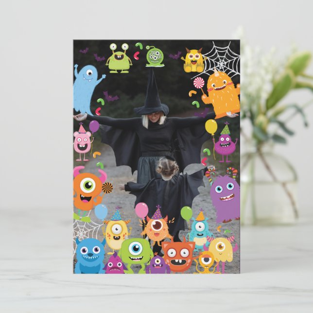 Invitation Soirée d'Anniversaire de enfant du Monster Costume (Debout devant)