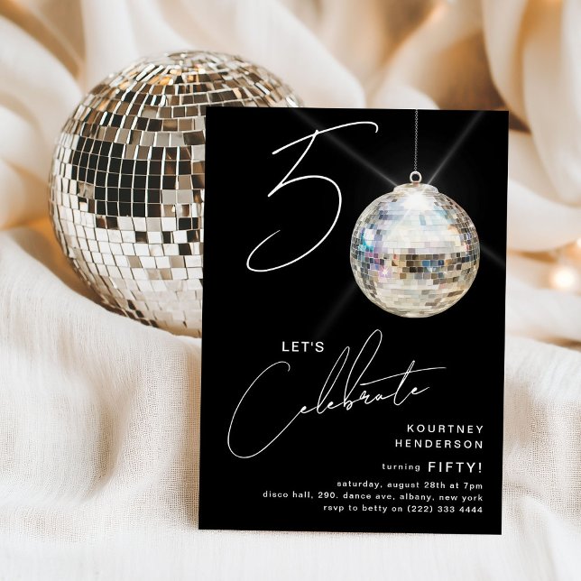 Invitation Soirée d'anniversaire de la 50e discothèque minima (Créateur téléchargé)