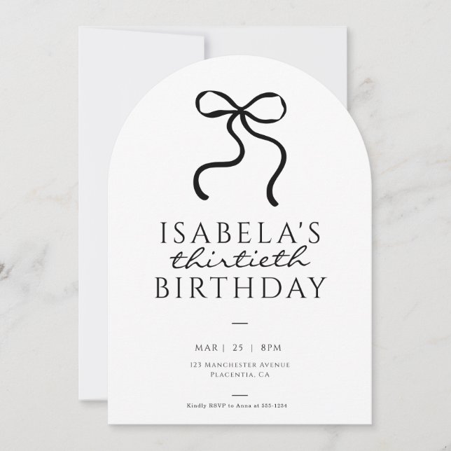 Invitation Soirée d'Anniversaire de la coquette noire (Devant)