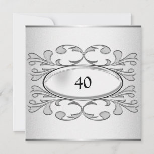 Invitation Soirée d'anniversaire de l'élégant Black Floral Si