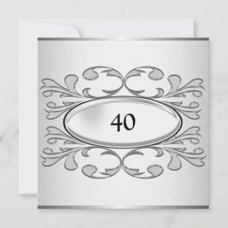 Invitation Soirée d'anniversaire de l'élégant Black Floral Si