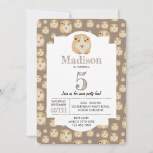 Invitation Soirée d'anniversaire de Motif de hamster mand per