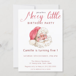 Invitation Soirée d'anniversaire de Noël à la belle Père Noël