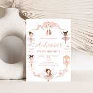 Invitation Soirée d'anniversaire de Pink Ballerina