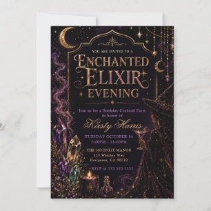 Invitation Soirée d'anniversaire de sorcière d'élixir enchant