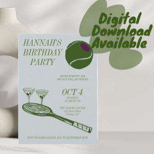 Invitation Soirée d'anniversaire de tennis