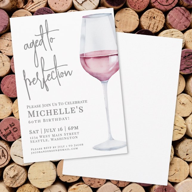 Invitation Soirée d'anniversaire des 60 ans de Wine Sixty (Wine Sixty 60th Birthday Party Invitation)