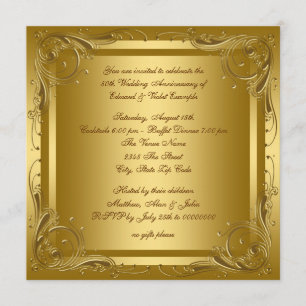 Invitation Soirée d'Anniversaire du Mariage d'or