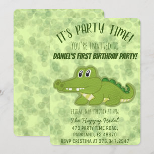 Invitation Soirée d'anniversaire du petit crocodile