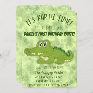 Invitation Soirée d'anniversaire du petit crocodile