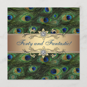 Invitation Soirée d'anniversaire Elegant Peacock