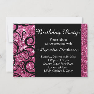 Invitation Soirée d'anniversaire féminine rose