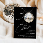 Invitation Soirée d'anniversaire minimaliste de la 30ème Disc<br><div class="desc">Fêtez le jalon du 30e anniversaire avec notre invitation chic et minimaliste ! Cette invitation ouvre la voie à une célébration mémorable, avec les chiffres '30' avec une touche unique - le 0 est une boule disco étincelante, qui brille sur notre arrière - plan noir branché. Le modèle moderne complété...</div>