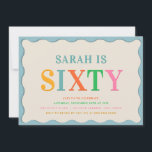 Invitation Soirée d'anniversaire moderne<br><div class="desc">Une invitation festive et colorée à la fête du 60e anniversaire.</div>