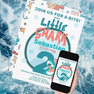 Invitation Soirée d'anniversaire personnalisée pour le requin
