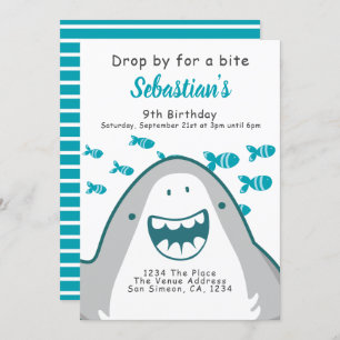 Invitation Soirée d'anniversaire personnalisée pour le requin
