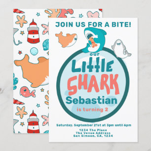 Invitation Soirée d'anniversaire personnalisée pour le requin