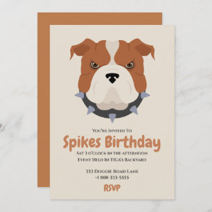 Invitation Soirée d'anniversaire pour chien chiot mignon