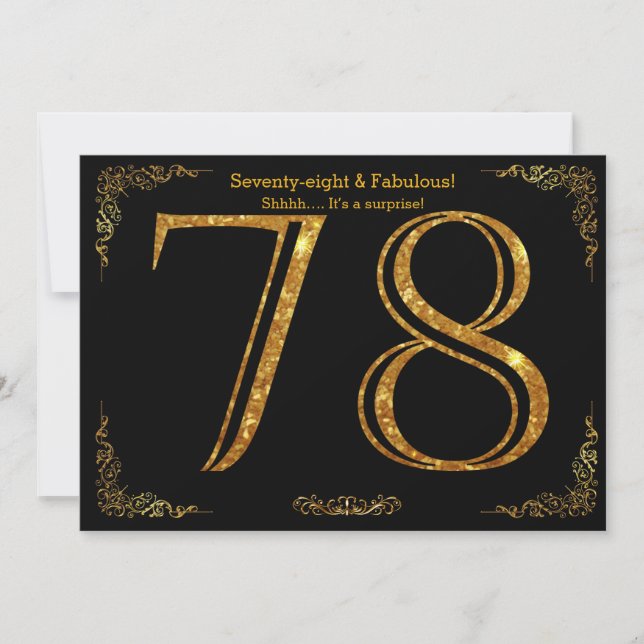 Invitation Soirée d'anniversaire, Style Gatsby, parties scint (Devant)