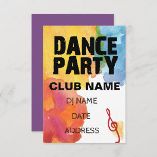 Invitation Soirée dansante avec l'aquarelle